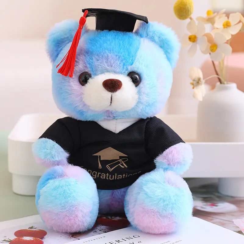 

23cm Cute Doctor Panda Plush Toys Kawaii Panda Bears with Doctorial Hat Plushie Doll Stuffed Animal Toy Kids Graduation Gift