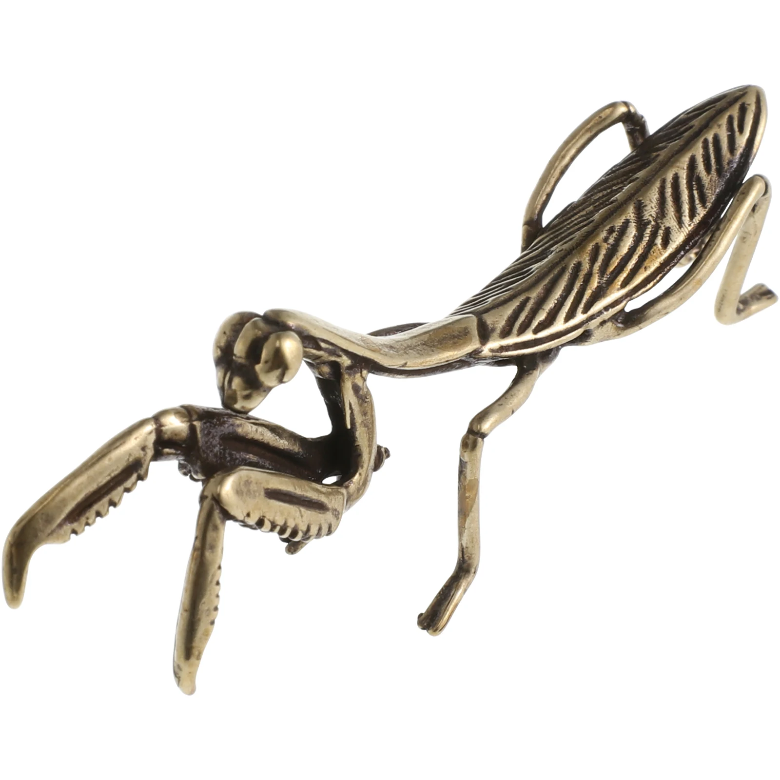 1ks malý mantis okrasa retro mosaz hmyz adornment ploše okrasa simulace mantis soch mosaz mantis socha