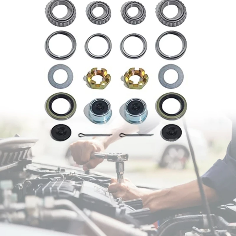 Wheel Hub Oil Seal Bearing Set Trailer Bearing Kits Axles Dust Cap Wheel Hub Hub Grease Seal for L68149 L68111