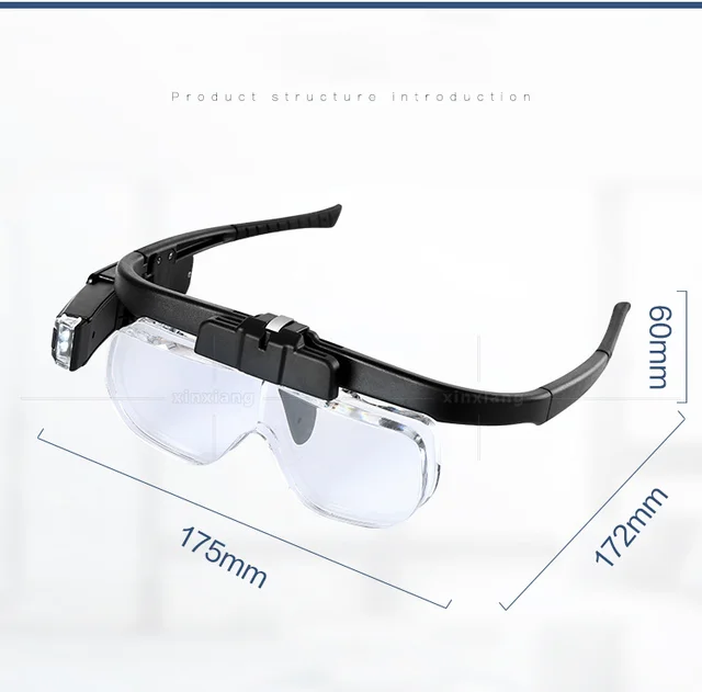 Magnifying Glasses 1.5x 2.5x 3.5x 5.0x Usb Rechargeable With Led Light  Wearing Magnifier For Reading Jewelers Watchmaker Repair - Magnifiers -  AliExpress