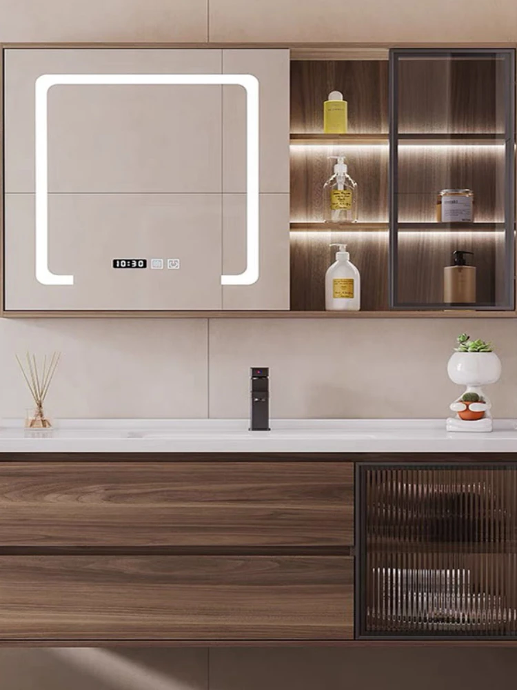 Bathroom Cabinet Ceramic Integrated Basin Combination Smart Mirror Cabinet Toilet Hand Wash Face Wash Table Bathroom