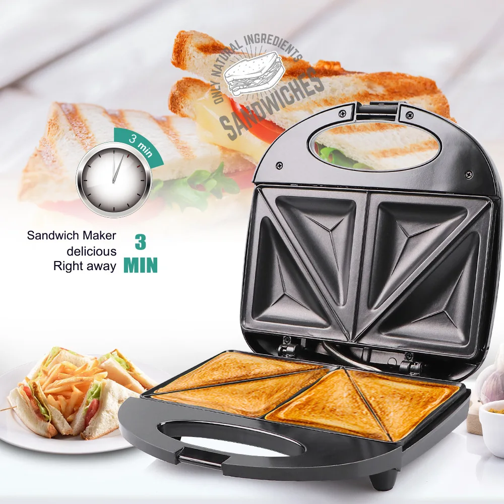 Sandwich Maker 750W Electric Panini Grill Toaster with Extra Large Deep Non stick Plates Indicator Light Easy to clean store