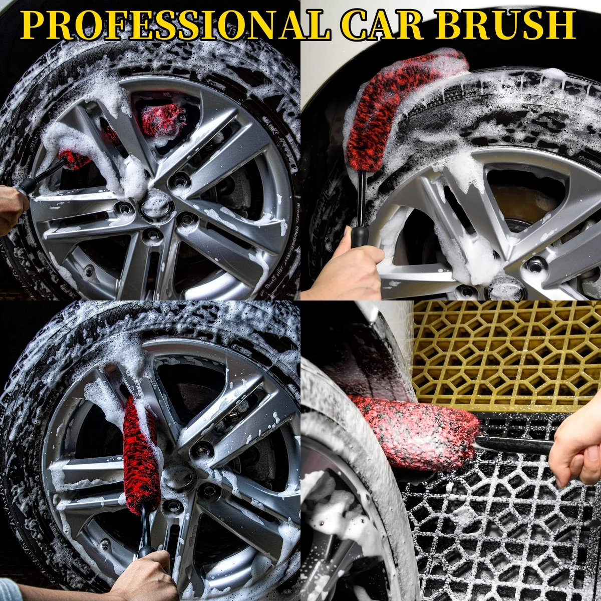 Car Wheel Detailing Brushs Bendable Wheel Woolies Auto Cleaning Tools for Car Rim Tire Washing Easily Clean Hard-To-Reach Areas 5
