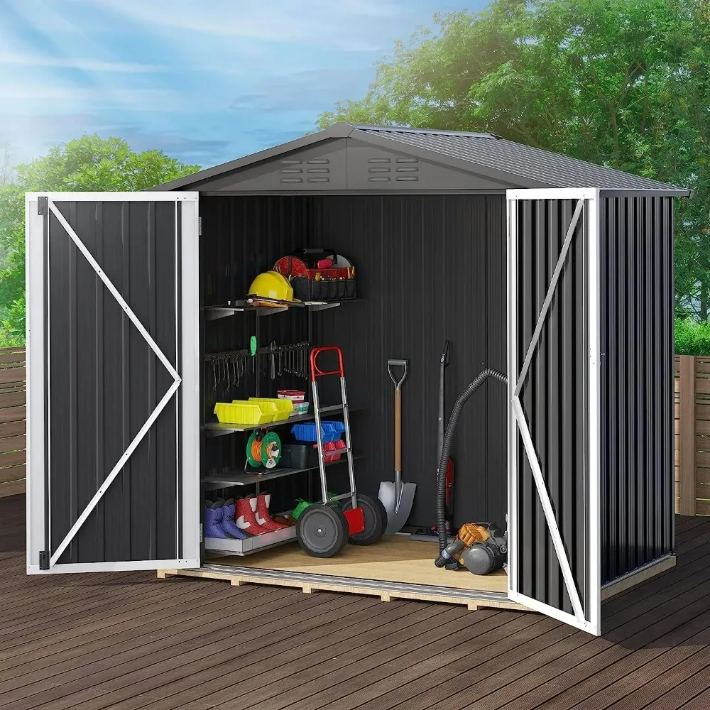 

Outdoor Storage Shed, Large Metal Tool Sheds,with Lockable Doors & Air Vent for Backyard Patio Lawn to Store Bikes, Lawnmowers