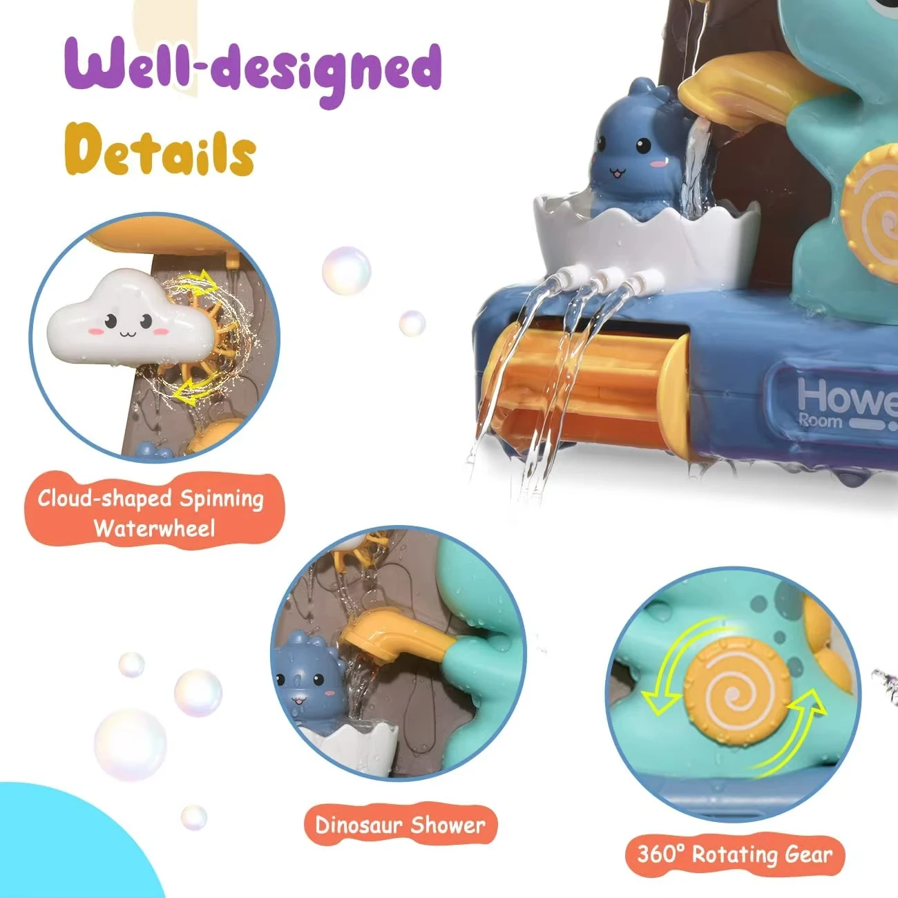 Baby Bathroom Water Toys Cartoon Animals Dinosaurs Suction Cup Pipe Assembly Bath Shower Head Children Bathe Play Water Game Toy