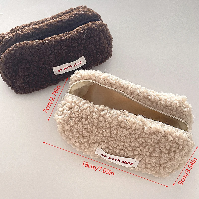 Cashmere Cosmetic Bag Zipper Bag Makeup Storage Bag Travel Cosmetic Bag Cute School Office Supplies Large Capacity Bag 6