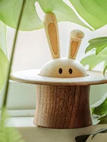 Rabbit Music Box Wooden Home Decoration Handmade Wood Cute Lovely Creative Interesting Children Birthday Gift for Girl Friend 2