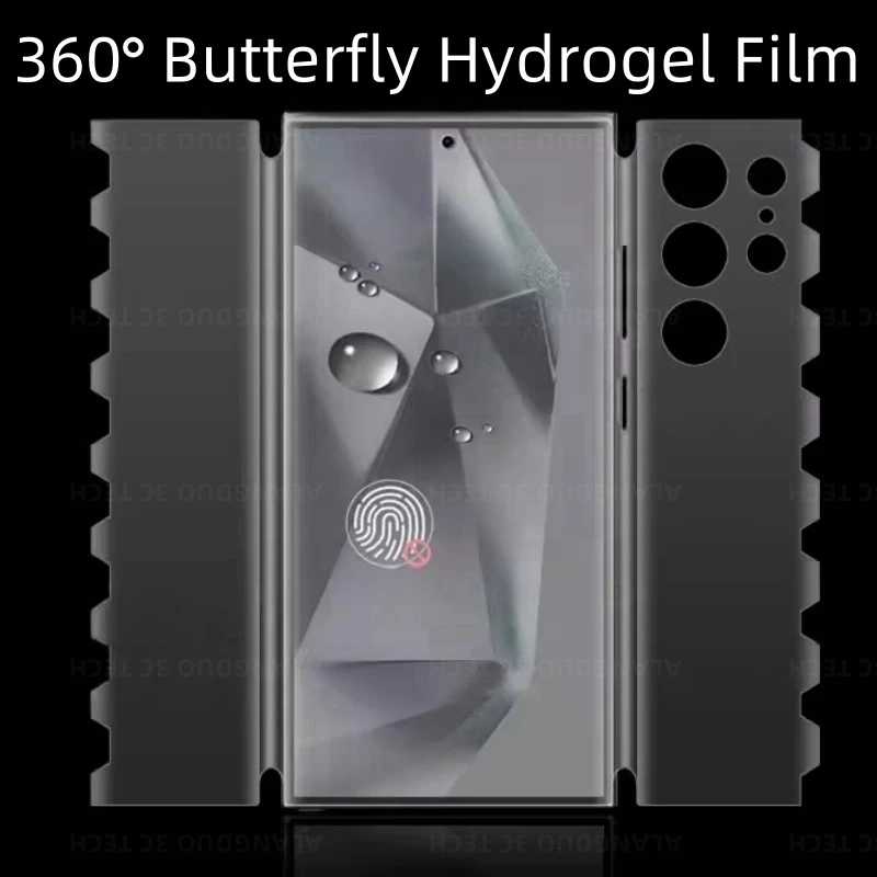 삼성 갤럭시 S24 S25 울트라 s24+ S23 플러스 S22 울트라 360용 무광택 화면 보호기 °   나비 하이드로겔 필름 커버..