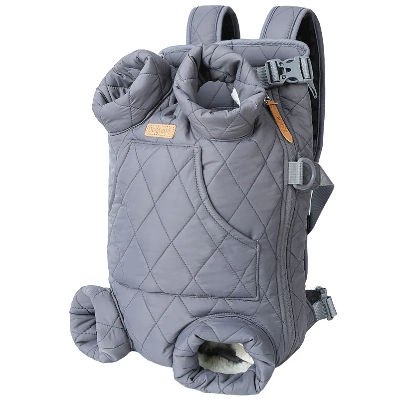 Winter Thickened Pet Outdoor Carrying Strap Chest Backpack Hands-free Warm Backpack