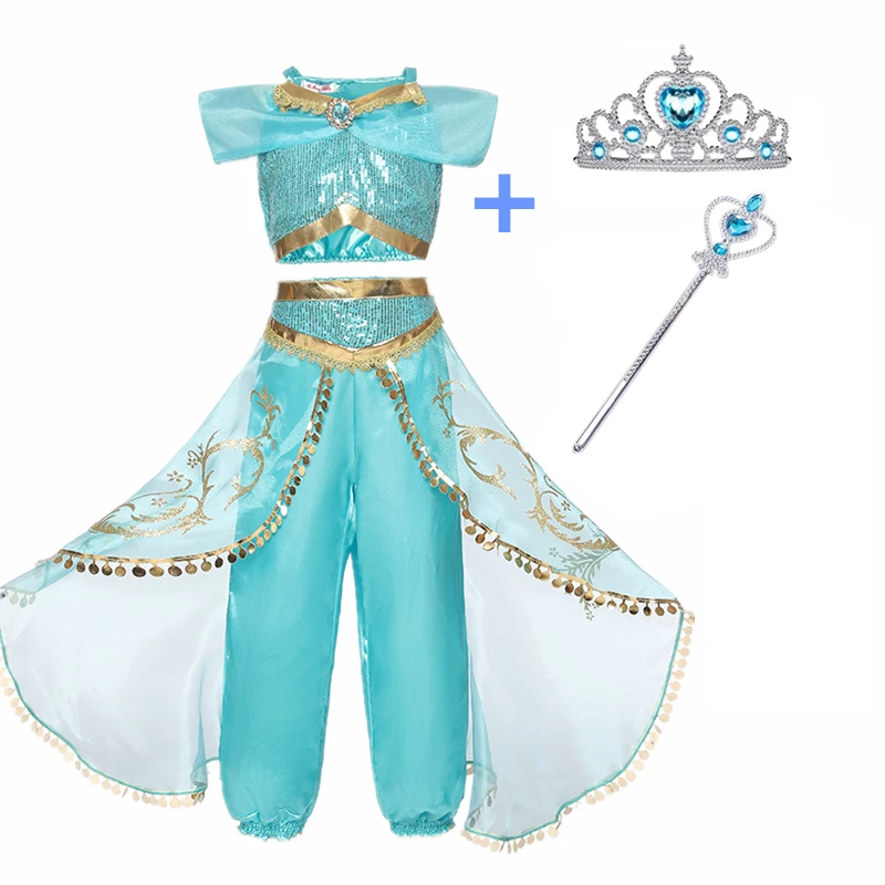 Summer Carnival Party Princess Outfit Children Vestidos Top + Pants 2PCS Birthday Halloween Cosplay Costume Girls Clothes Sets
