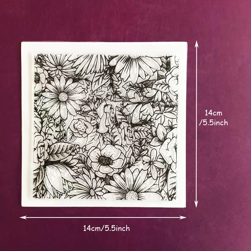 Sunflower Wave Abstract Pattern Transparent Stamps for Creative Crafts and Journals