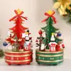 Wooden Christmas Music Box Rotating Mechanism for Music Box Holiday Desktop Christmas Music Box Figurine for Living Room Party 1