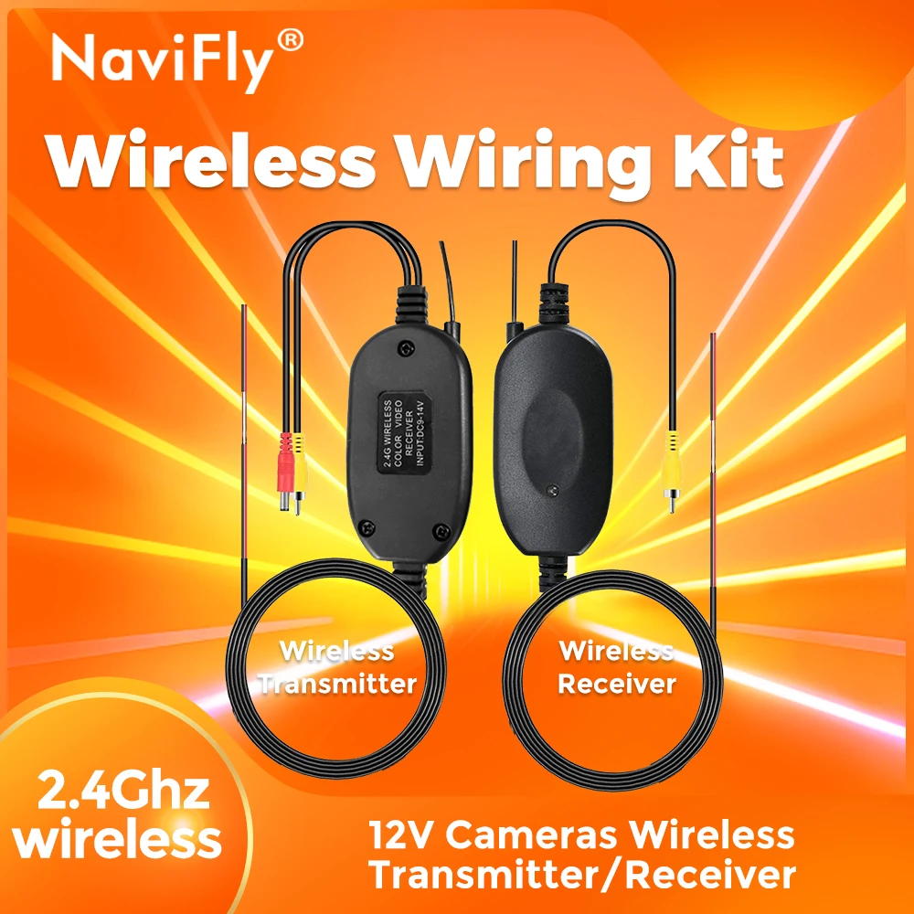 Navifly 2,4G Беспроводная цветная видеокамера для автомобилей Универсальный пластиковый объектив 12 В и корпус