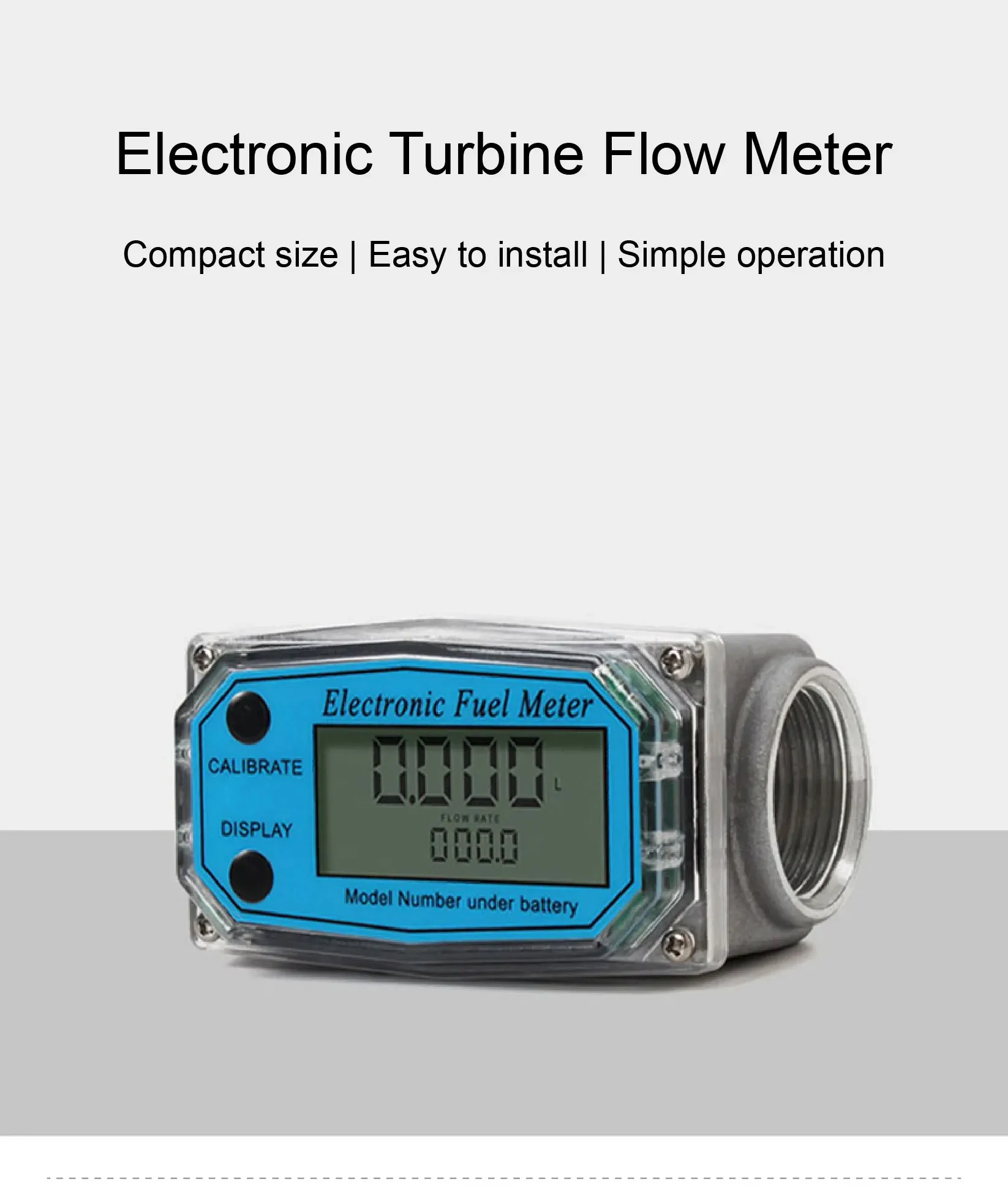 1inch/1.5inch/2inch LCD Display Turbine Water Flow Meter High Precision Electron