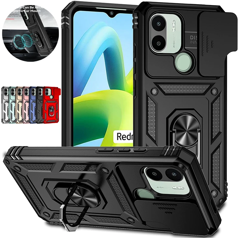 Per Xiaomi Redmi A1 Plus Custodia Supporto Per Anello Magnetico Custodia Per Telefono Armatura Per Redmi A1 + Plus A1 A 1 Fotocamera Scorrevole Proteg
