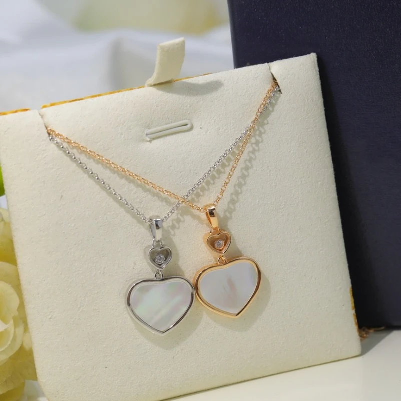 

Original European luxury brand jewelry heart-shaped pendant for women's necklace, 925 silver, wedding party gift, free delivery