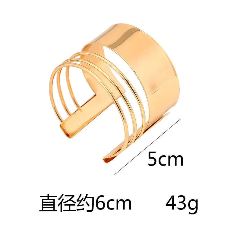 Exaggerate Punk Wide Cuff Bangles For Women Men Vintage Gold Silver Color Bracelet Boho Fashion Pulseras Jewelry DIEZI