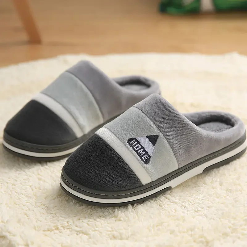 Big Size 48 49 Men Home Slippers Women Winter Warm Slides Casual Flurry Shoes Couples Indoor Non-slip Bedroom Comfort Flats