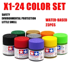 

X1-24 Color Set Water-Based Acrylic Oil Paint 10ml Gloss Series Art Painting Assembly Model Acrylic Paint Gundam Military Model