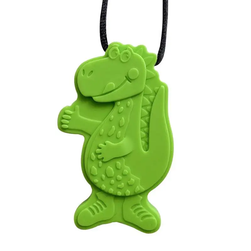 

Sensory Chew Necklaces For Kids Silicone Dinosaur Teething Necklace Oral Motor Chewing Necklace Toys Cartoon Chewer