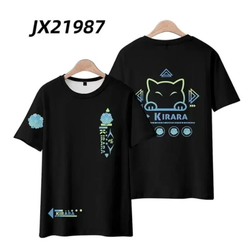 Genshin Impact Kirara Cosplay Costume for Men and Women, Short Sleeve T-shirt, Hip Hop Graphic T-shirts, Harajuku tops, 2024