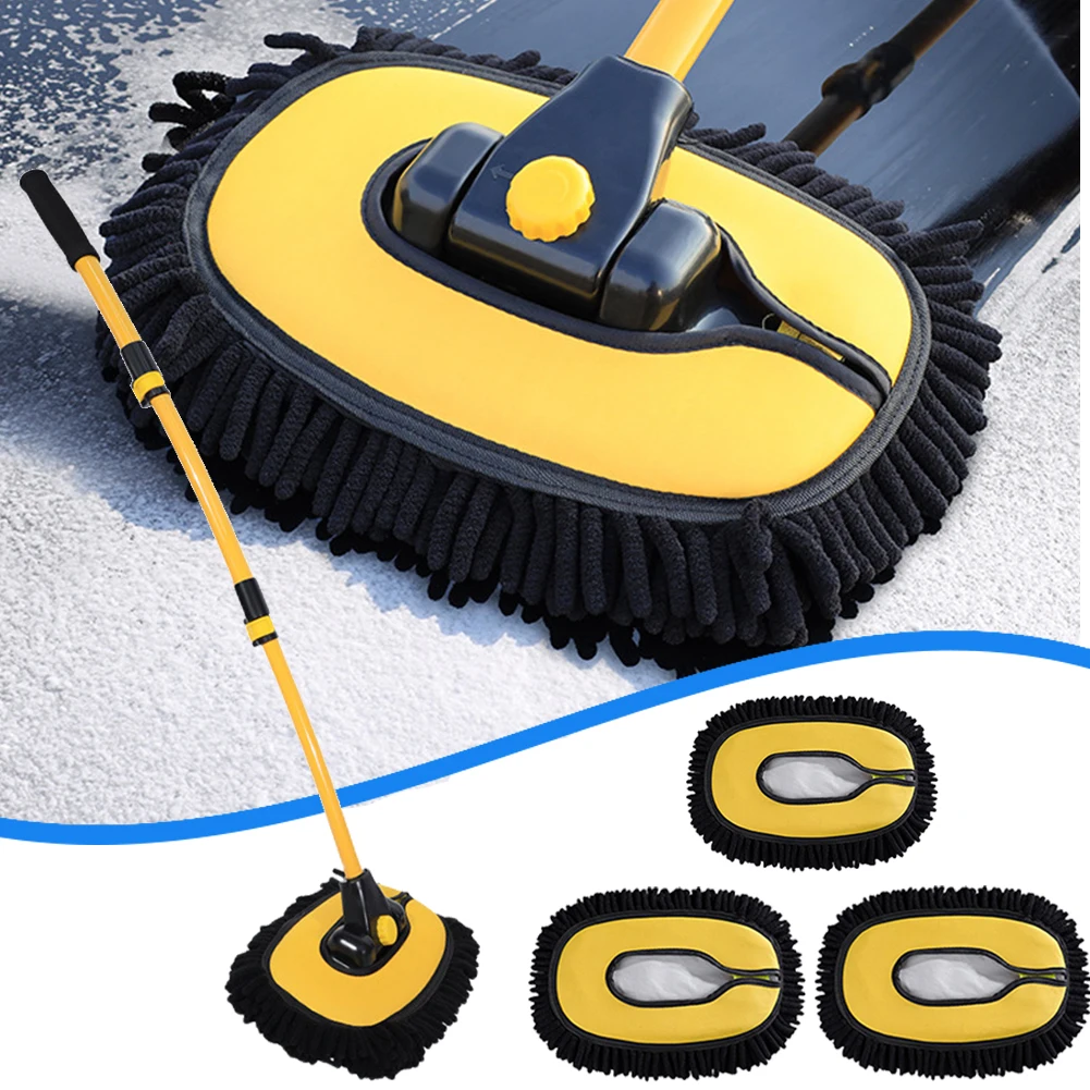 CarWashMopCleaningBrushCarWashBrushTelescopicLongHandleMop