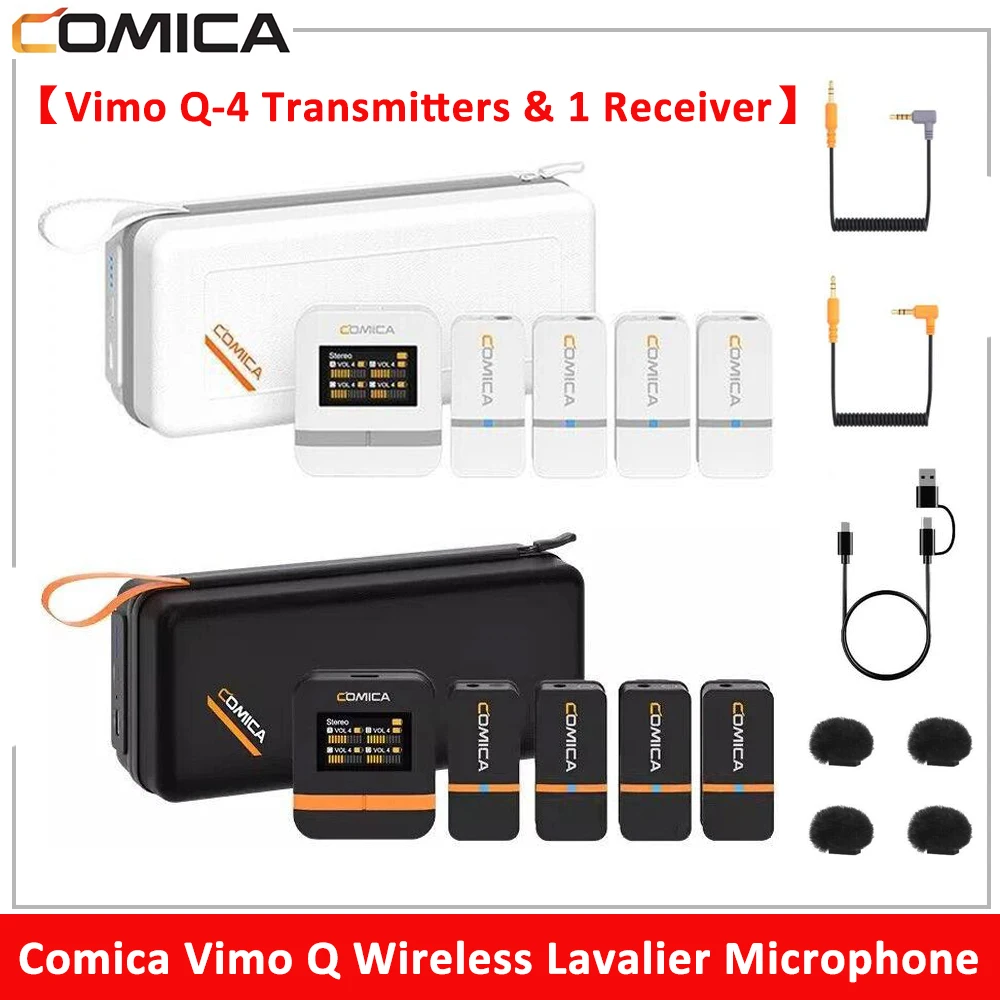 Comica Vimo Q Microfono Wireless Lavalier A 4 Canali Per IPhone, Fotocamera E PC – 4 Trasmettitori - 2