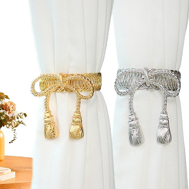 

1pc Metal Curtain Tieback Curtain Clip Buckle Golden Silver Bowknot Holders Tie Back Curtain Accessories Home Decoration