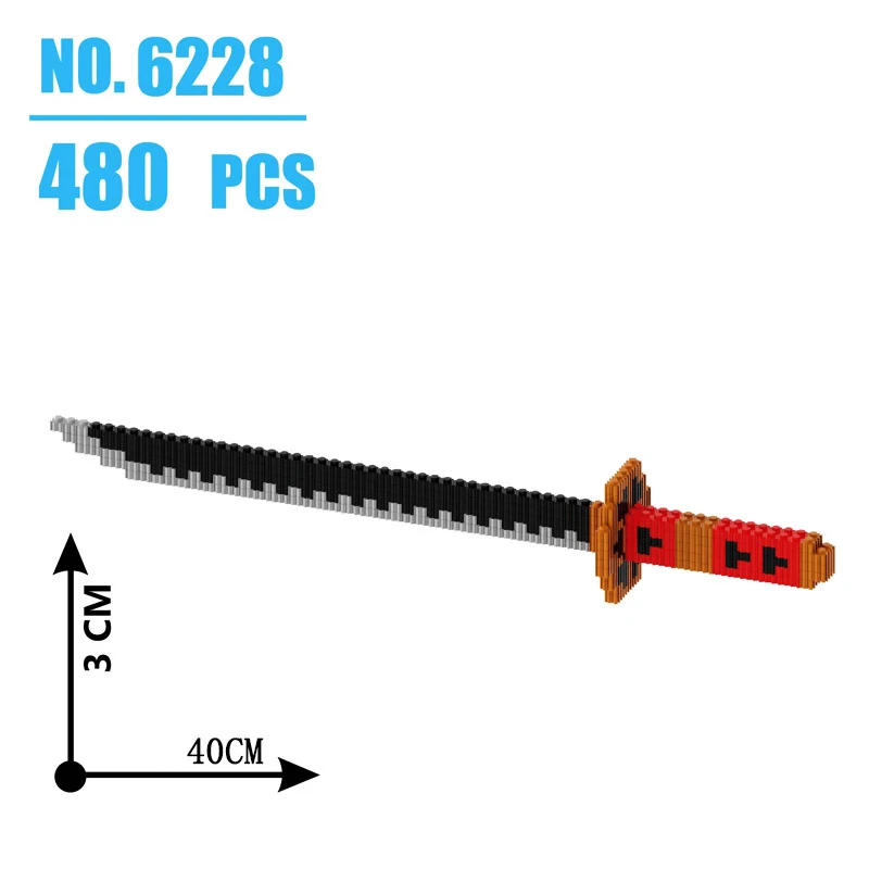 480Pcs Samurai Sword Building Blocks Ninja Blade Katana Japanese Anime Butterfly Nichirin Knife Bricks Toys For Children Adult 3