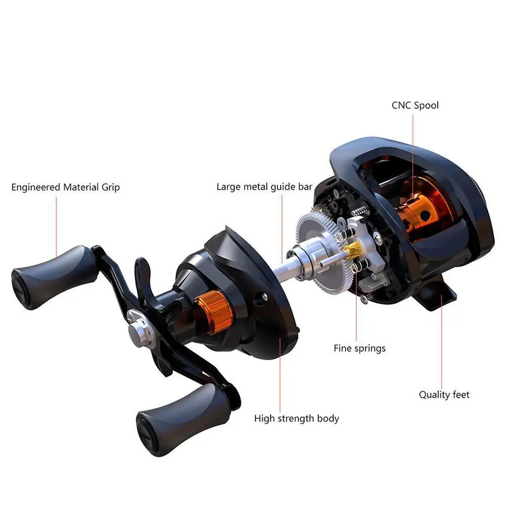 YOUZI Lure Baitcasting Reel Gear Ratio 6.3:1 Max Drag 8kg Lightweight Long-casting Fishing Reel Fishing Tackle Accs