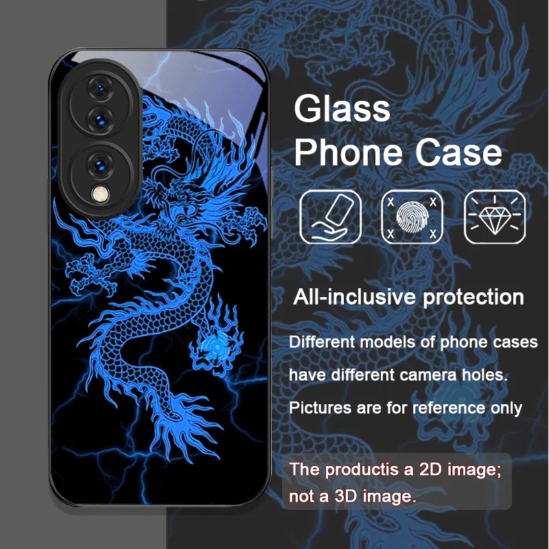 Creative Dragon Pattern Tempered Glass Phone Case Cover