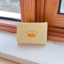 Butter Toast Wallet - Cute Yellow Cartoon Coin Purse with Key Storage (A)
