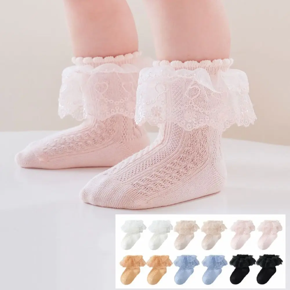 3Pairs Cute Lace Lolita Baby Ankle Socks Short Tube Sweet Children Cotton Socks Hosiery Kids Toddle Princess Socks Gift