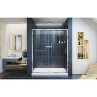 Semi-Frameless Sliding Shower Door, Clear Glass in Chrome Product Dimensions ‎1 x 54 x 72 inches 105.82 Pounds 2