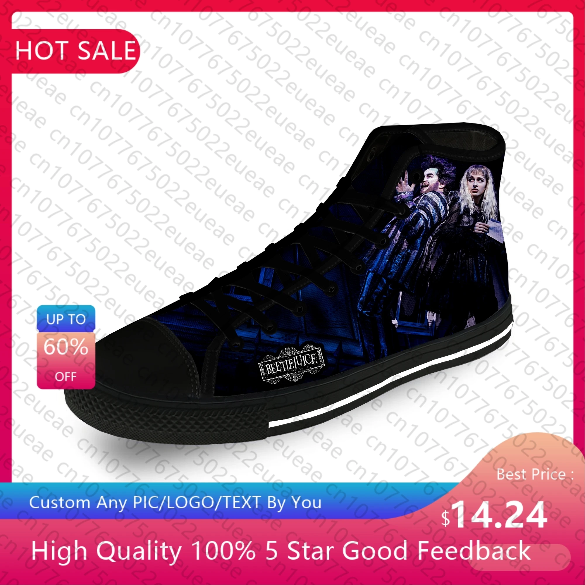 

Кроссовки мужские/женские из текстиля, модная повседневная ткань, высокие кеды с страшным ужасом и 3D принтом, легкие дышащие кеды