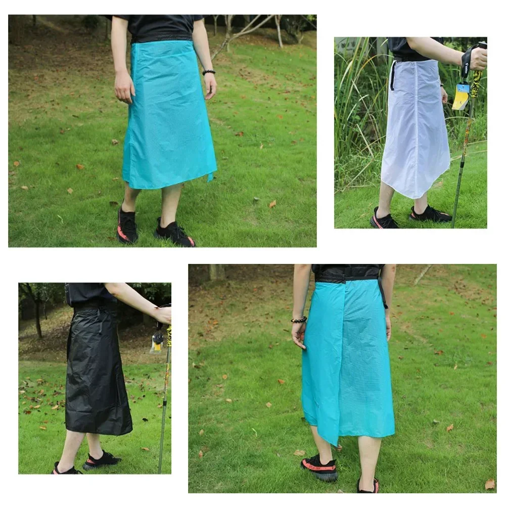 1pcs Useful 15D Nylon Ultra-Light Rain Skirt Waterproof Kilt Rain Pants Hiking Half Poncho Lightweight With Compact Storage Bags