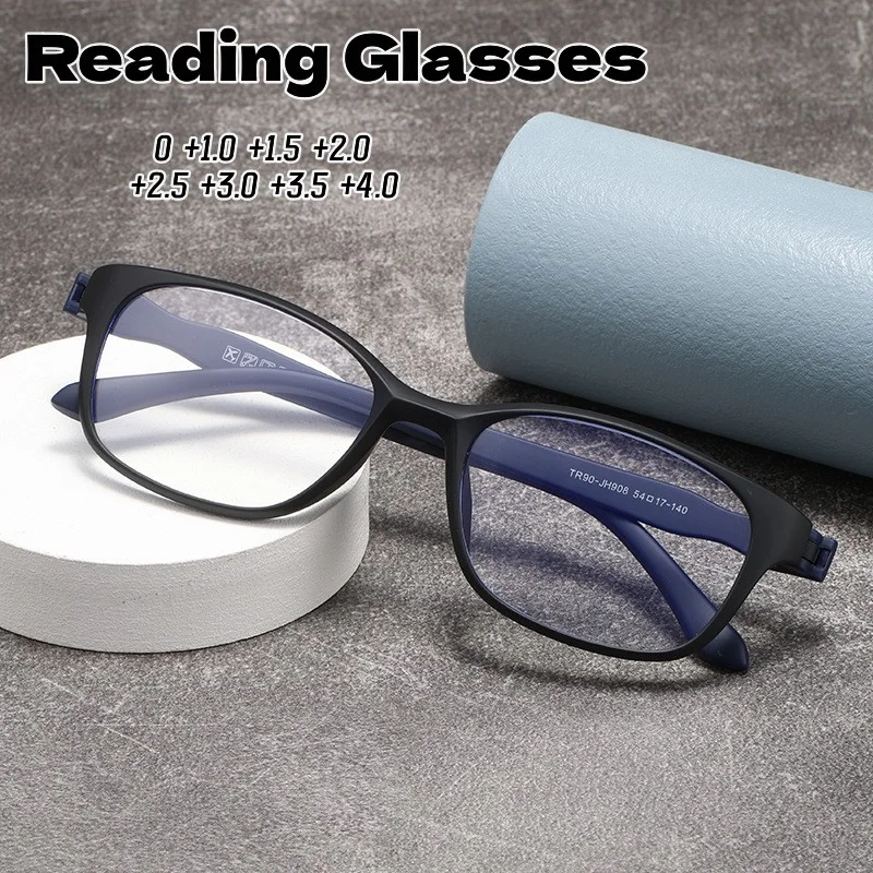 

New High-definition Reading Glasses Men Women Square Frame Blue Light Blocking Eyeglasses Unisex Far Sight Eyewear +1.0 to +4.0