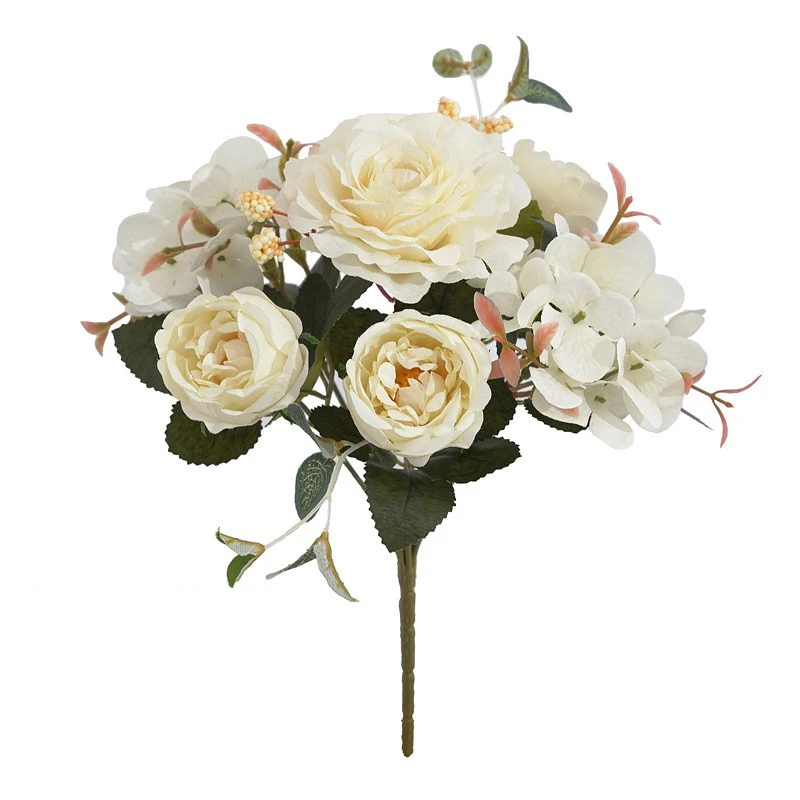 Vintage Silk Rose and Peony Bouquet for Wedding and Home Decor