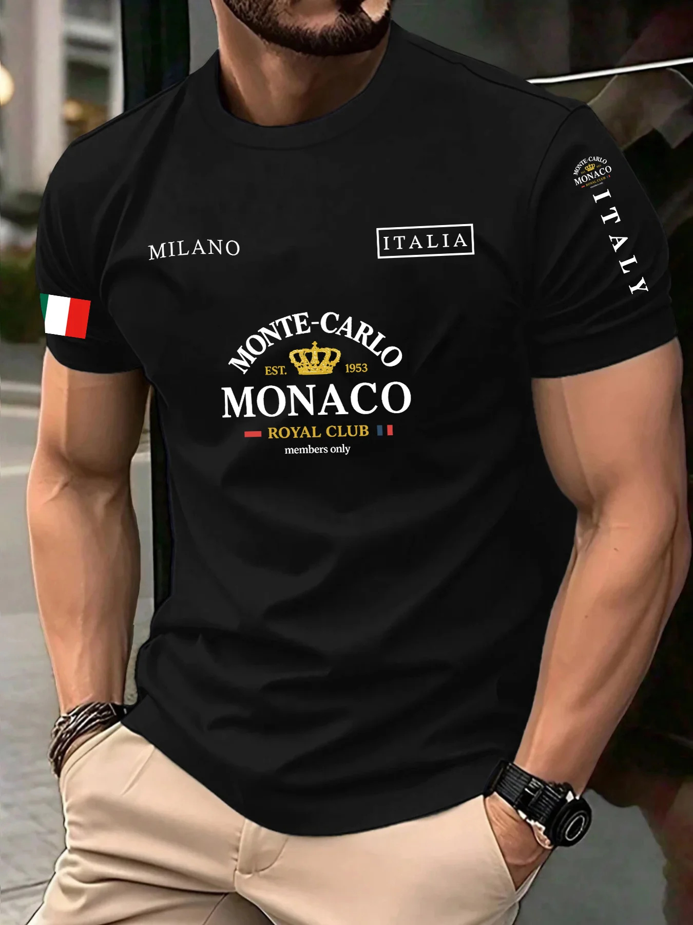 Monaco Brief Flagge Drucken 100% Baumwolle Männer Frauen T-shirt Sommer Herbst Täglich Outdoor Sport Party Casual Lose Straße Kurzarm