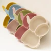 1PCS Baby Silicone Dining Dishes Plate Kids Feeding Plate Sucker Cartoon Elephant Children Dishes Toddler Training Tableware 2