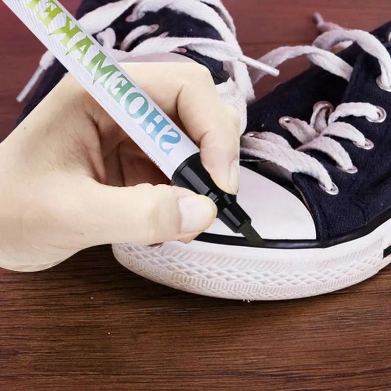 Leather Shoe Paint Markers 20g Leather Dye Marker Pens Black Shoe Markers Multifunctional White Polish Pen