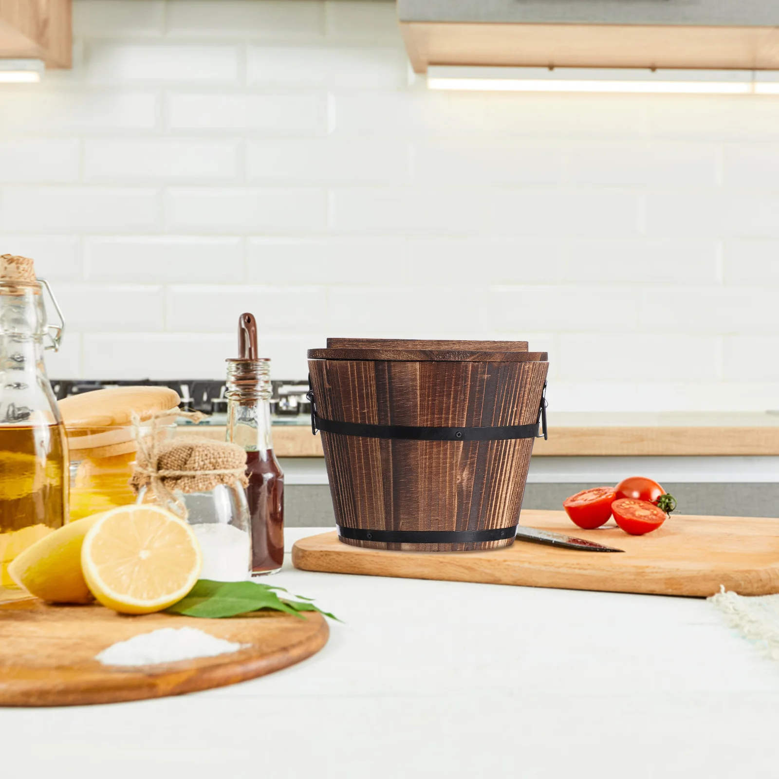 

Food Storage Bucket Multipurpose Basket Household Container Sushi Basswood Bread