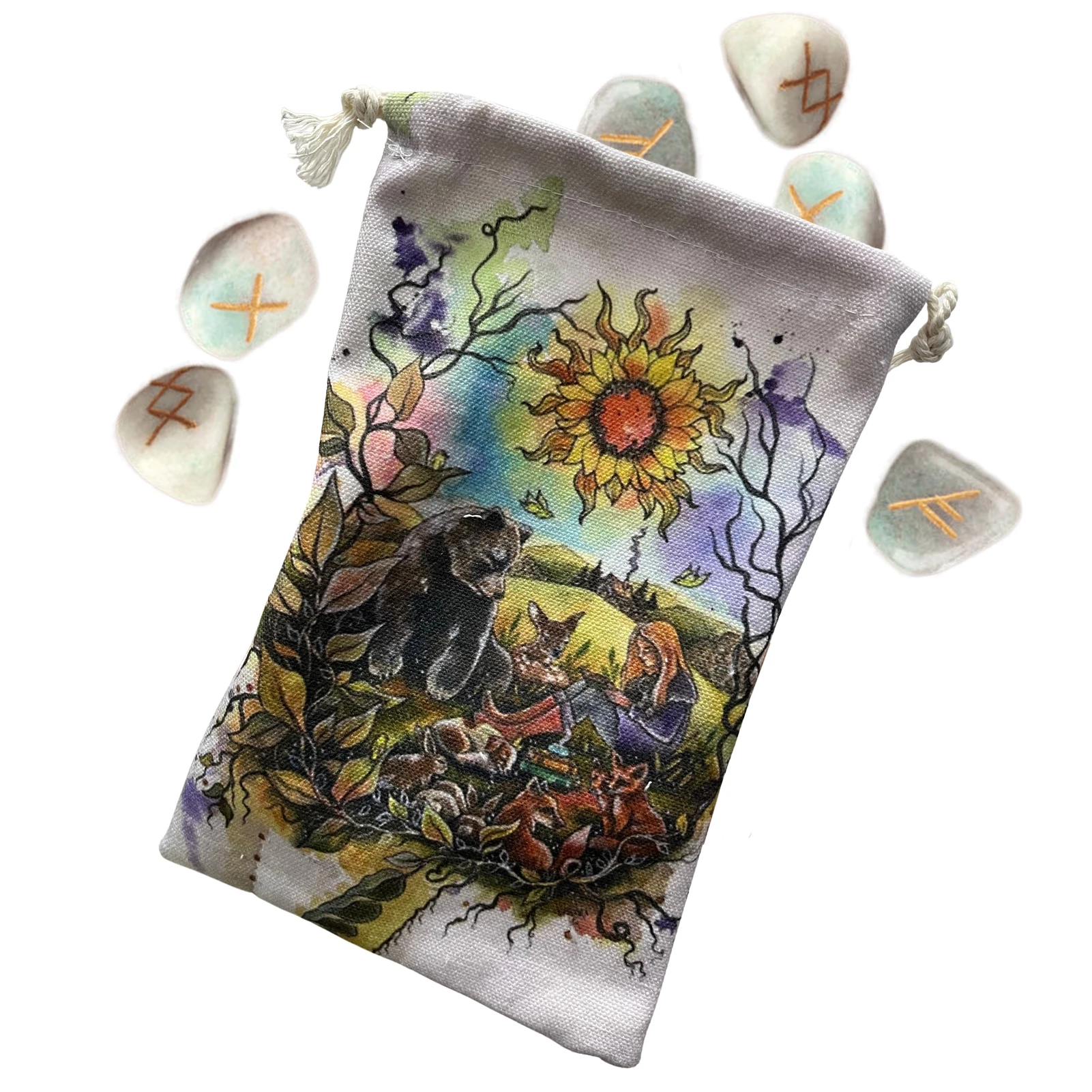 Jeux pour la famille,XSac de rangement pour cartes de Tarot en velours 13x18cm, sac de