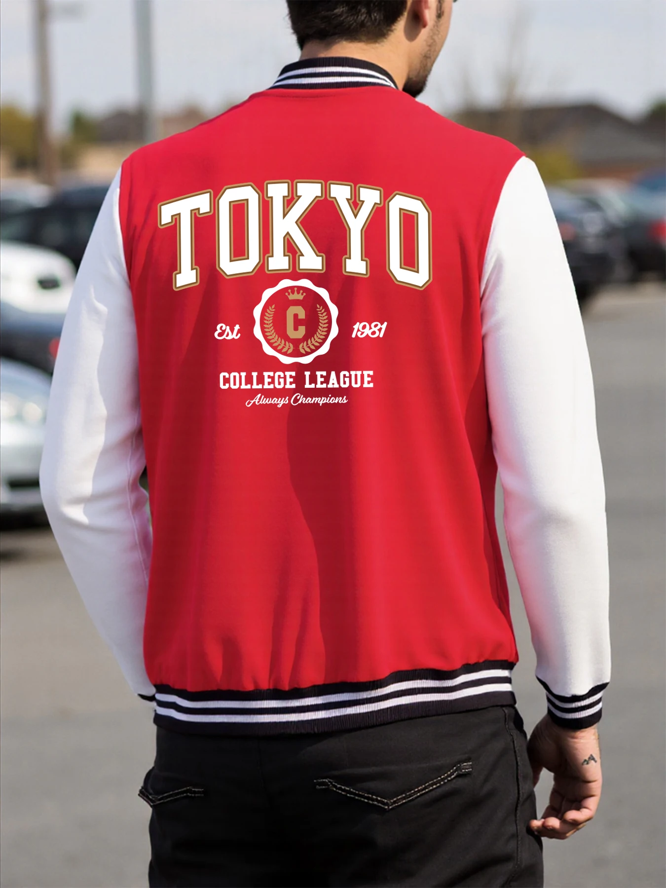 Tokyo 1981 College League Print Man Jacket Autumn Fleece Clothes Casual Comfortable Baseball Jersey Unisex Loose Sportswear