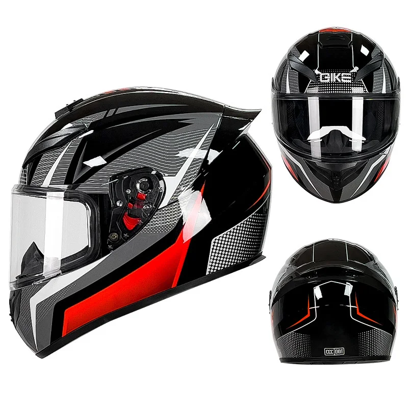 

Unisex Motorcycle Helmet Full Face Helmet for Men Four Seasons Motocross Helmets with HD Visors Cascos Para Motos DOT Approved