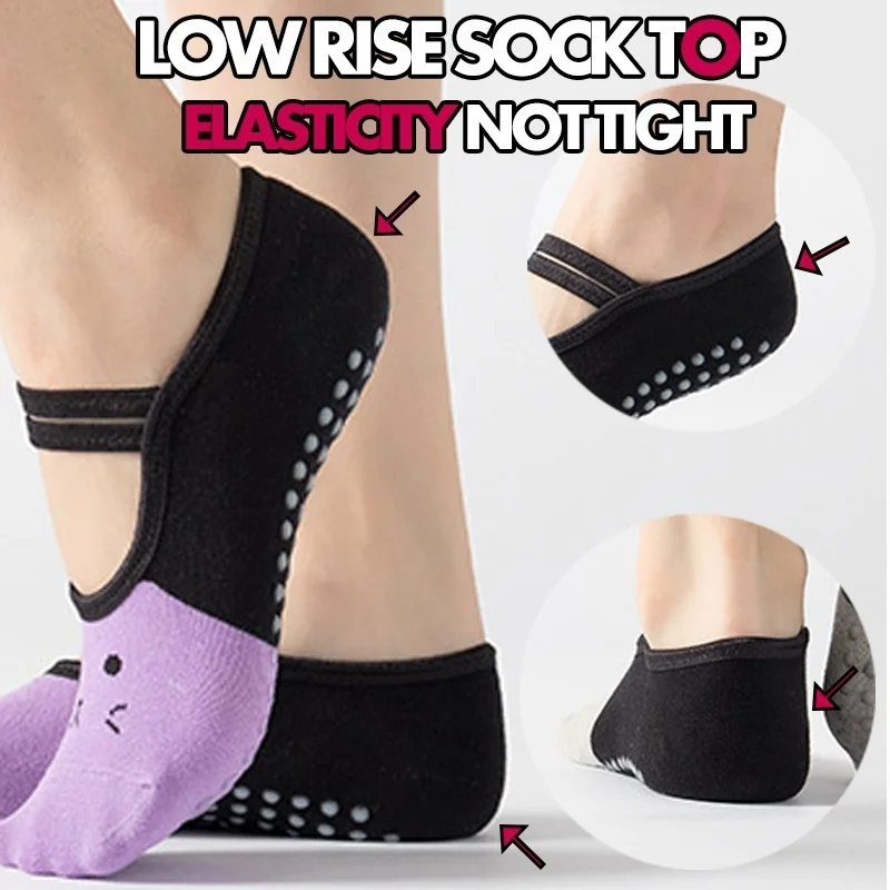 

Women High Quality Bandage Yoga Socks Anti-Slip Quick-Dry Damping Pilates Ballet Socks For Men Women Cartoon cat print Socks