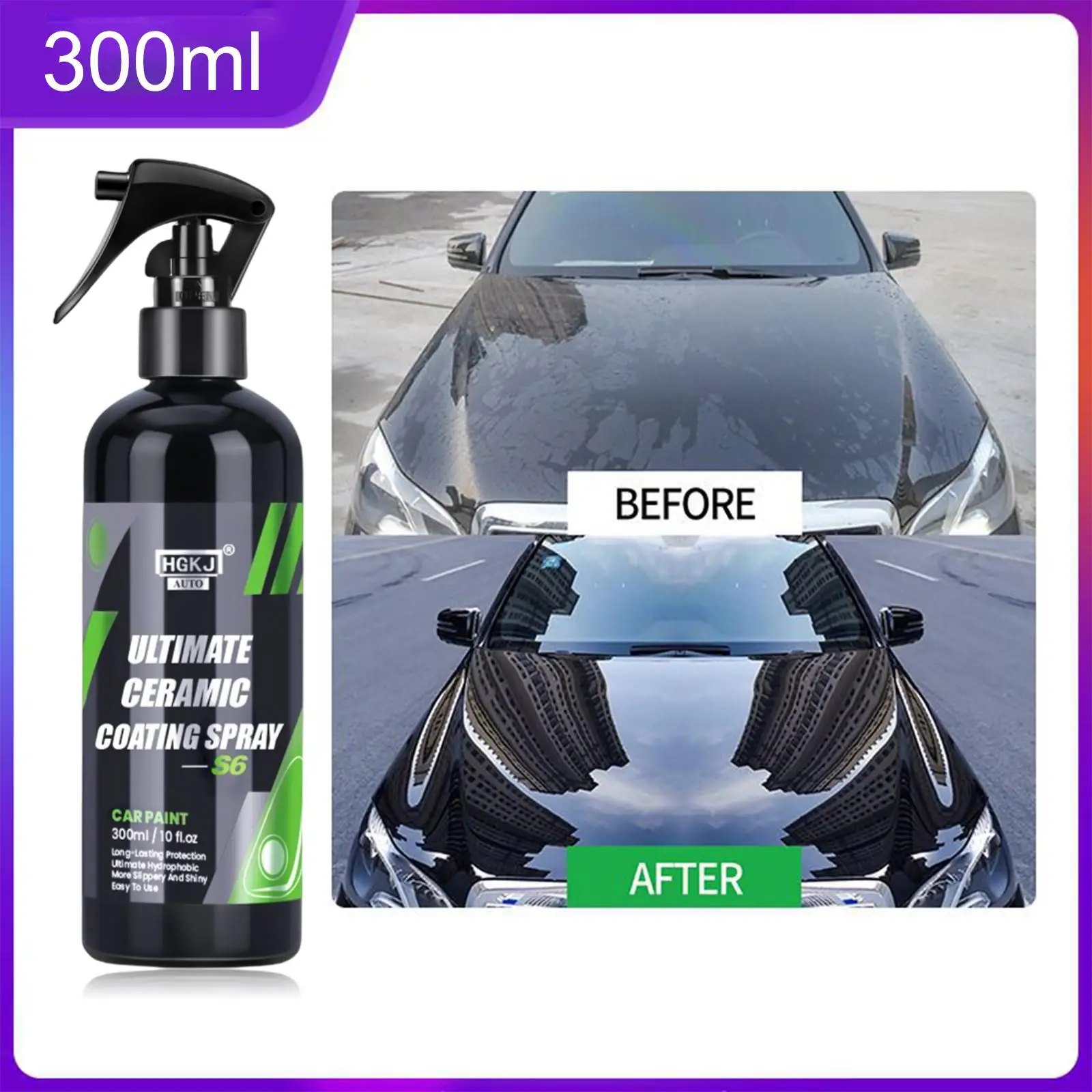 300ml Car Ceramic Coating Spray Hydrophobic Anti Scratch Wax Polish Protection Waterproof UV Protection Nano Car Top Coat Polish