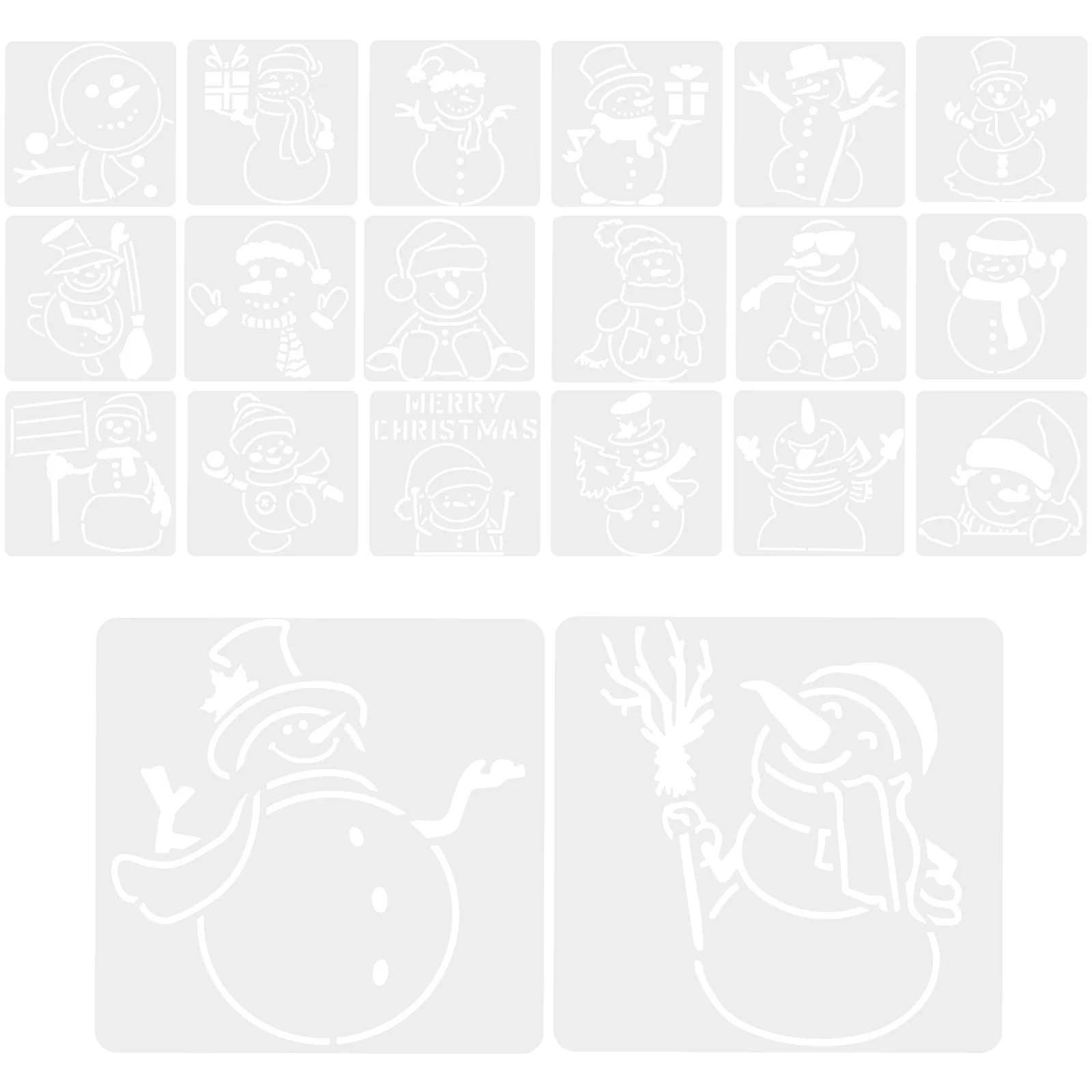 20 Pcs Home Spray Stencils Craft Accessories Crafts Template Xmas Printing The Pet Snowman DIY Supplies Child Metal Decor silicone clay molds small bottles silicone craft moulds resin crafts supplies diy hand making accessories for diy