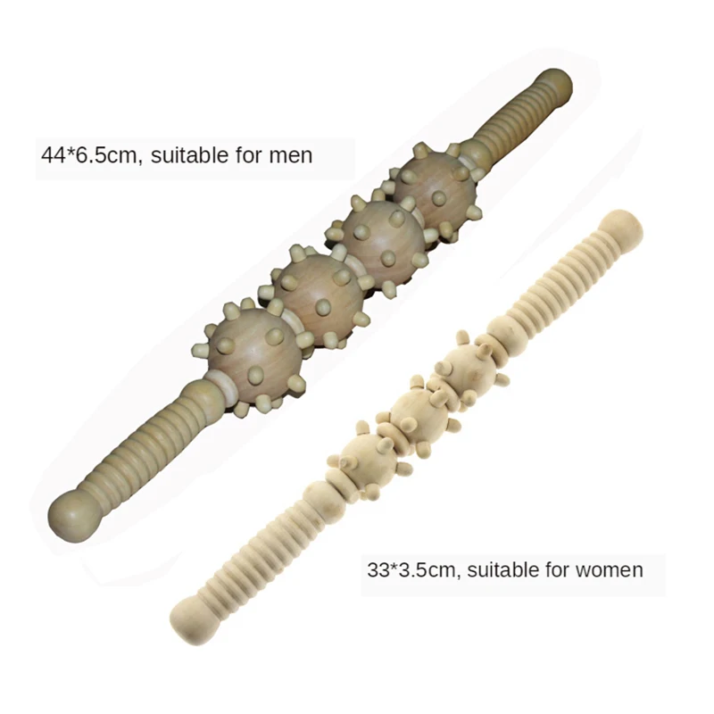 2 In 1 Donna Uomo Legno Home Spa Muscle Roller Stick Cellulite Blaster Fascia Trigger Point Release Self Back Massage Stick Tool