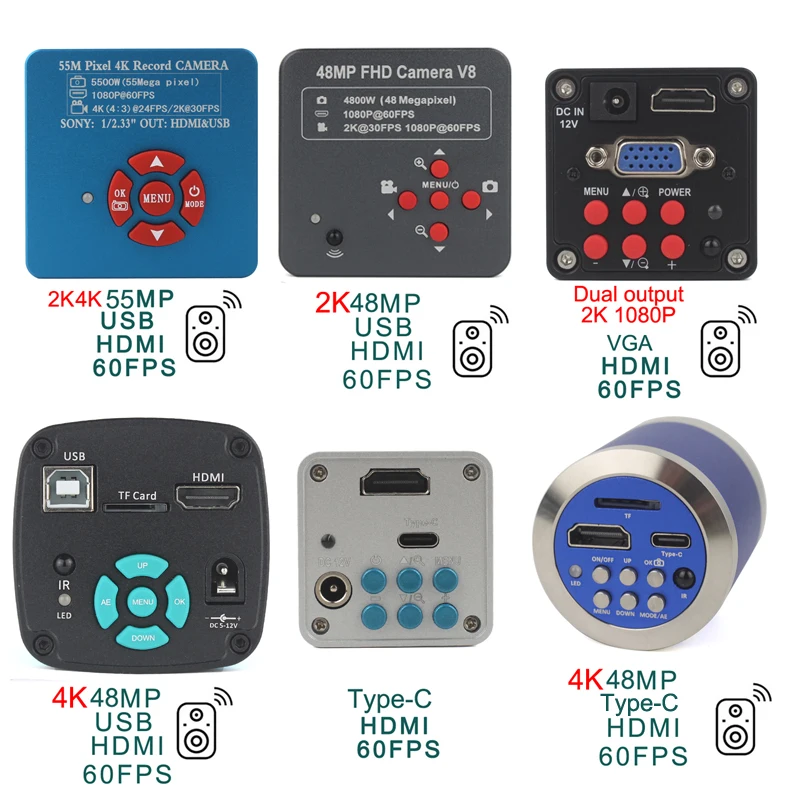 3.5X-200X Clip-on desktop Stereo Trinocular Microscope Jewelry Soldering Coins Phone PCB 55MP 4K 2K Electronic Magnifying Glass 5